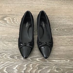 VANELi Pointed Quilted Bow Suede Flats